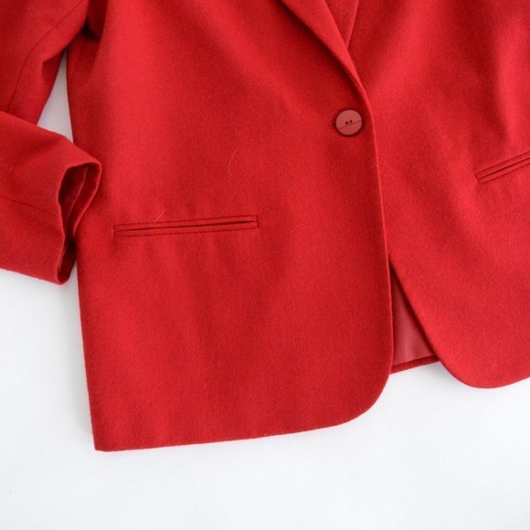 Vintage Sage Harbor Red 100% Wool Button Down Blazer 16P - Picture 9 of 13